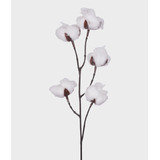 Haste Artificial Flor De Algodão Branco 70cm