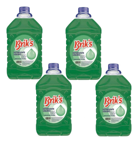 Detergente Matic Briks Verde 5lt Pack 4un Original
