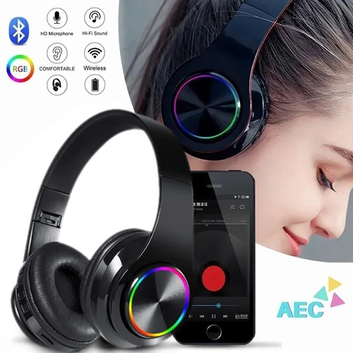 Audifonos Diadema Bluetooth Manos Libres Con Luz Led