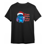 Camisetas Lilo Y Stitch Navidad 2023 Camisas Negras Algodon