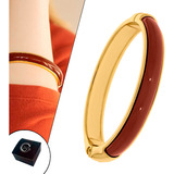  Pulseira Bracelete Banhado Ouro Marsala Semi Joia Grife 