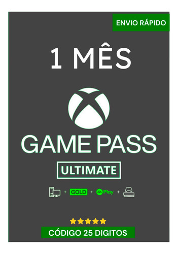 Xbox Game Pass Ultimate 1 Mes  Código  Original 25 Dígitos