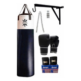 Kit Boxeo Guantes Nac.+ Bolsa 1,30m + Soporte/cadena Y Venda