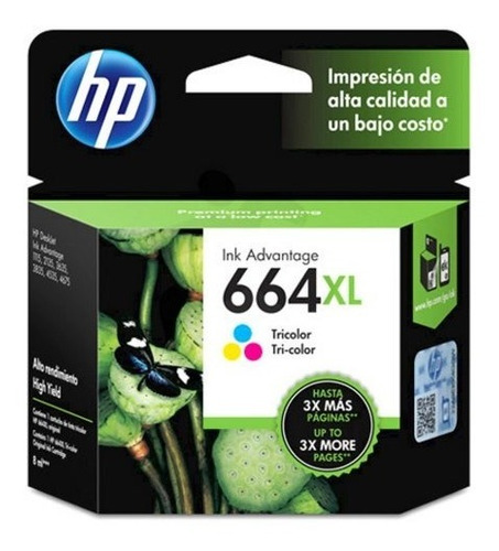 Cartucho Tinta Hp Original 664xl Color F6v30al Facturado