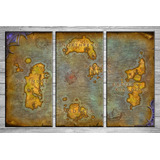Posters World Of Warcraft Mapa Cuadros Modernos 90x57 Cm R05