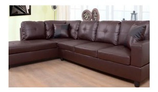 Sala Husam Tacto Piel Chocolate Derecho Sala Mueble Sofa