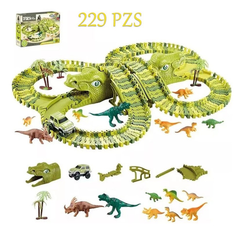 229pzs Juguetes De Dinosaurio Pista Para Niños Con 1 Coches