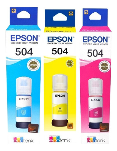 Combo Tintas Epson 504 Colores Para L4150 L4160 L6191 L6161