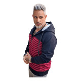 Blusa Moletom Masculino Aberto Flanelado Com Ziper E Touca