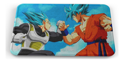 Tapete Goku Y Vegeta Blue Entrenamiento Baño Lavable 40x60cm