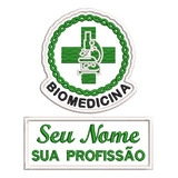 Kit 2un Patch Bordado Biomedicina 03+ Seu Nome Personalizado