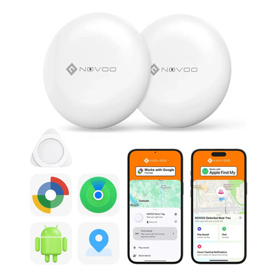 Localizador Gps Dual Sistema para Android y iOS NOVOO Mini Android Smart Tag Localizador De Objetos Rastreador Compatible con Google Find Hub y Apple Find My - Color Blanco(2 Unidad) | MercadoLibre