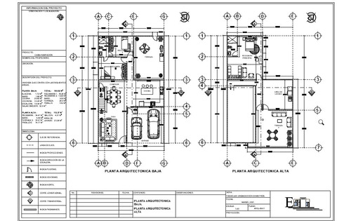 Plano Casa-habitacion 2 Niveles, Contiene Cortes Y Fachadas 