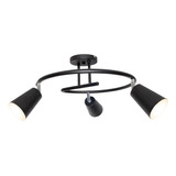 Plafon Techo 3 Luces Araña Spot Movil Moderno Negro E27 Led