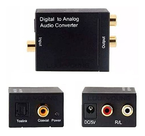 Conversor De Áudio Digital Para Analógico Rca Com Fonte 5v 