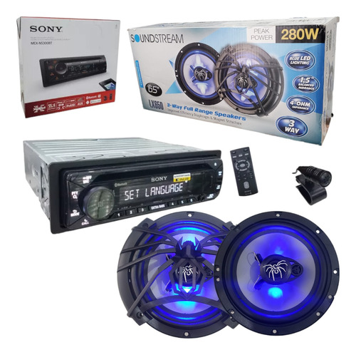 Paquete De Estereo Sony 1 Din + Bocinas Soundstream 6.5 