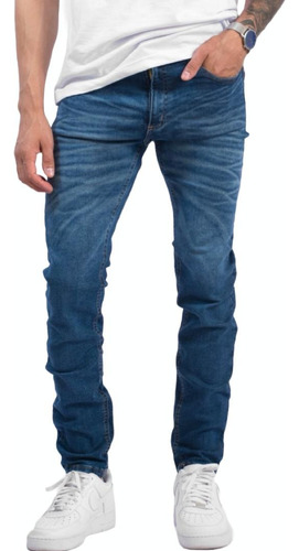 Pantalón Volsano Jean Recto Hombre Elastizado Premium 