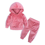 Conjunto Ropa Polar Para Niñas Poleron Con Capucha Y Buzo 