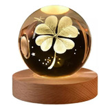 Luz Nocturna Usb: Planetas, Base Madera, 6cm Elegante