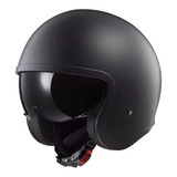 Casco Abierto Ls2 Spitfire 599 Solid Negro Mate - Muvin Moto