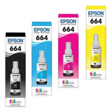 Pack 4 Tintas Epson 664 Colores Originales