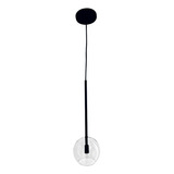 3 Lustre Pendente Upper Klaxon Bola Vidro Globo Preto Led