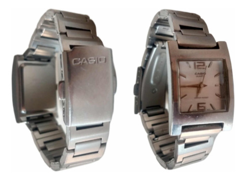 Reloj Casio Dama Cuero Plateado