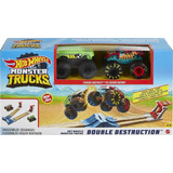 Pista De Juguete Monster Trucks Doble Destrucción Hot Wheels