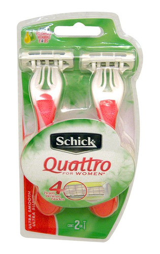 Máquina Afeitar Schick Quattro 4h Mujer X 2