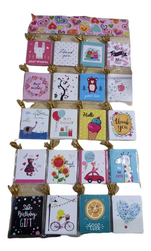 Pack 140 Tarjetas Etiqueta De Regalo Colores Diseños Surtido