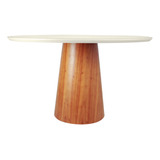 Mesa De Jantar Araça Tampo Redondo Base Cone - 120 Cm