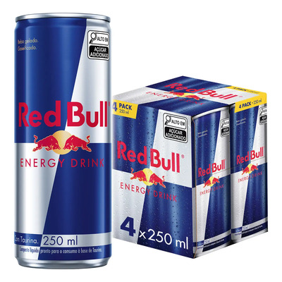 Pack de 4 latas Red Bull Energético, Energy Drink, 250ml | MercadoLivre