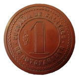 Ficha Salitrera Antofagasta 1 Peso Roja Roja (x1852