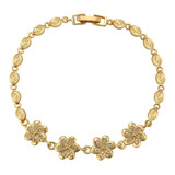 Fina Pulsera Flores Swarovski Oro 18k Lam Dama