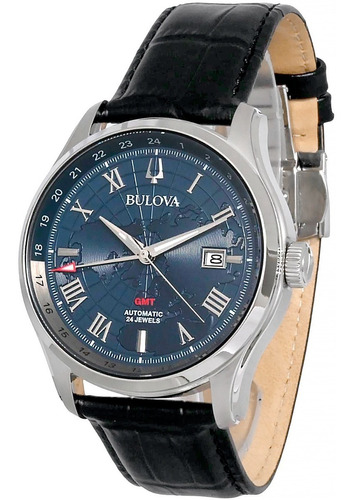 Relógio Bulova Masculino Automático Wilton Gmt 96b385 Safira