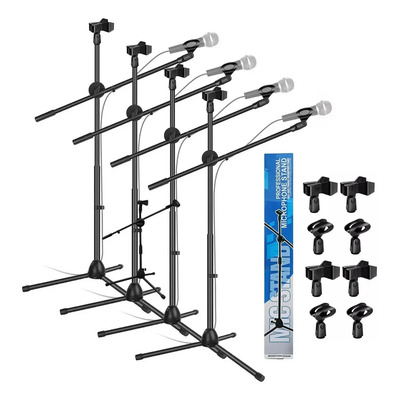 Pack de 4 Pedestales para Micrófono HANJI con Trípode Giratorio y Altura Ajustable | Envío gratis