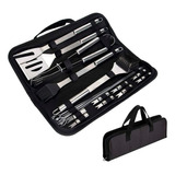 Kit Churrasco Inox Maleta Com Faca 18pc Premium Profissional