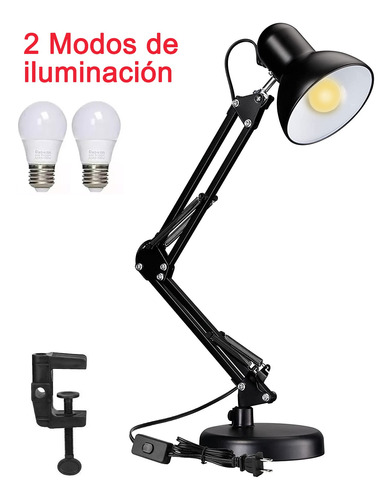 Lámpara De Mesa Con Brazo Oscilante De Metal Spotlight