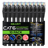 Gearit, Paquete De 10, Cable Ethernet Cat6, Cat6, Sin Eng...