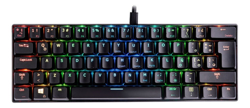 Teclado Gamer Vsg Mintaka Qwerty Español Latinoamérica Color Negro Con Luz Rgb