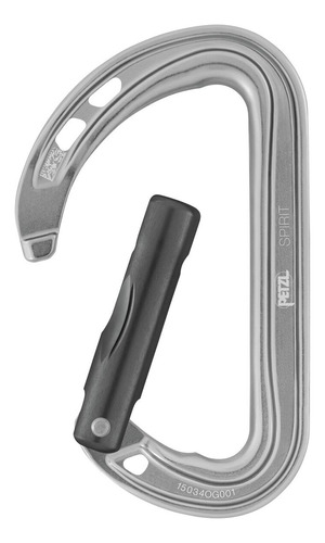 Mosqueton Petzl Spirit Curvo Escalada Roca Rapel Montaña Color Gris