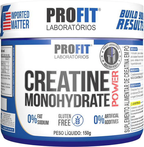 Suplemento Em Pó Profit Laboratórios  Creatine Monohydrate Power Creatina Monohidratada Creatine Monohydrate Power Em Pote De 150g