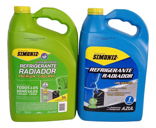 Liquido Refrigerante Simoniz Galón Radiador Vehículo Aditivo