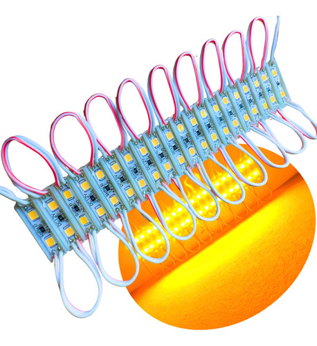 100pçs Mini Módulo Led 12v Ip67 5050 2led Amarelo Âmbar 3cm