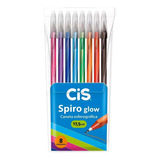 Caneta Esferográfica Cis Spiro Glow 8 Unidades 0.7mm