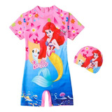 Traje De Baño Niñas Niños Profesional Sirena Unicornio Gorro