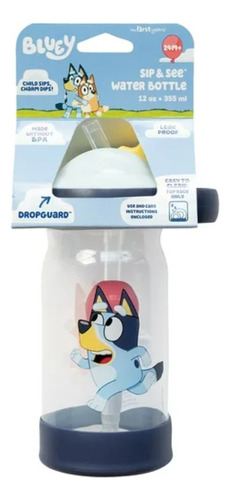 Vaso De Agua Bluey C/ Popote Y Flotador P/ Niños 355ml *sk Bluey Sip And See