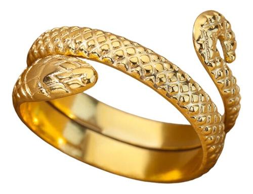 Anillo Mujer Ajustable En Acero Anillo Serpiente