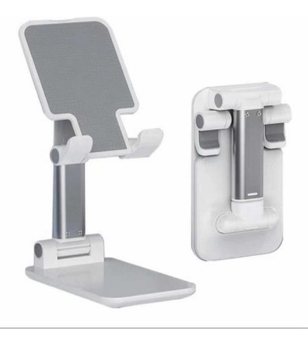 Soporte Plegable Apoya Celular Y Tablet Escritorio Mesa - Color Blanco