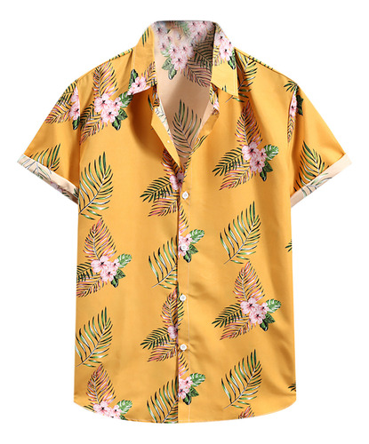 Camisa De Playa Hawaiana De Manga Corta Para Hombre, Cómoda,